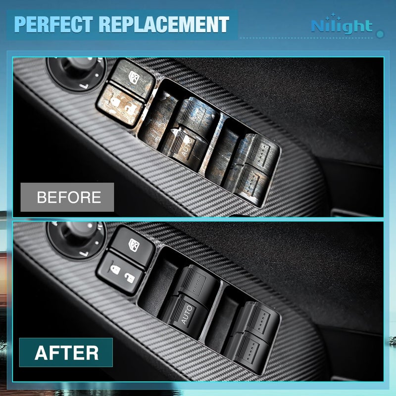 Nilight مفتاح نافذة باور ماستر متوافق مع 2001 2002 2003 2004 2005 هوندا سيفيك 2002-2006 هوندا CR-V رياضية متعددة الاستخدامات زر استبدال مفتاح النوافذ الجانبية اليسرى للسائق - Image 5